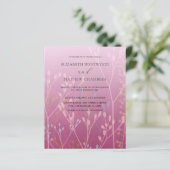 Einladung zum Hochzeitsfeiern mit rosa Grass & Fol (Stehend Vorderseite)