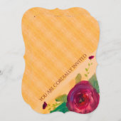 Einladung zum Hochzeitsfeiern mit Rose (Vorne/Hinten)