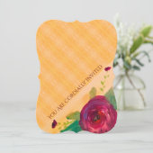 Einladung zum Hochzeitsfeiern mit Rose (Stehend Vorderseite)