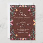 Einladung zum Hochzeitsfeiern mit roten, komplexen (Vorderseite)