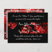 Einladung zum Hochzeitsfeiern mit schwarzem Blattw (Vorne/Hinten)