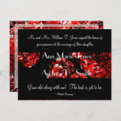 Einladung zum Hochzeitsfeiern mit schwarzem Blattw (Vorne/Hinten)