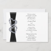 Einladung zum Hochzeitsfeiern mit schwarzem Ribbon (Vorderseite)