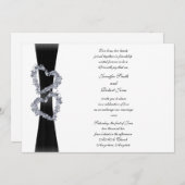 Einladung zum Hochzeitsfeiern mit schwarzem Ribbon (Vorne/Hinten)