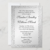 Einladung zum Hochzeitsfeiern mit Silberner Glitze (Vorderseite)