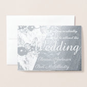 Einladung zum Hochzeitsfeiern mit Silver Floral Cu (Vorderseite mit Umschlag)
