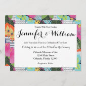 Einladung zum Hochzeitsfeiern mit tropischer Moder (Vorne/Hinten)