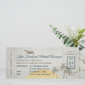 Einladung zum Hochzeitsfeiern mit Vintagem Boardin (Stehend Vorderseite)