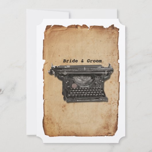 Einladung zum Hochzeitsfeiern mit Vintager Schreib (Rückseite)