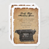 Einladung zum Hochzeitsfeiern mit Vintager Schreib (Vorne/Hinten)