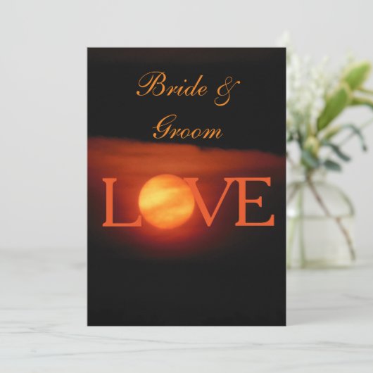 Einladung zum Hochzeitsfeiern mit Vollernte Moon (Stehend Vorderseite)