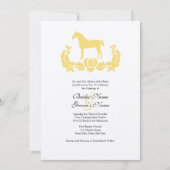 Einladung zum Hochzeitsfeiern mit weißem Damast (Vorderseite)