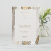 Einladung zum Hochzeitsfeiern mit weißem Glitzer (Stehend Vorderseite)