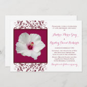 Einladung zum Hochzeitsfeiern mit weißem Hibiskus (Vorne/Hinten)