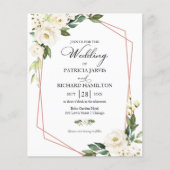 Einladung zum Hochzeitsfeiern mit weißer Blüte