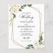 Einladung zum Hochzeitsfeiern mit weißer Blüte (Vorderseite)