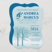 Einladung zum Hochzeitsfeiern mit zwei Winterbäume (Vorne/Hinten)