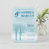 Einladung zum Hochzeitsfeiern mit zwei Winterbäume (Stehend Vorderseite)