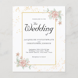 Einladung zum Hochzeitsfeiern Pink Peony Flyer