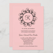 Einladung zum Hochzeitsfeiern (rosa) (Vorne/Hinten)