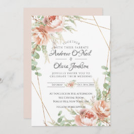 Einladung zum Hochzeitsfeiern Rose