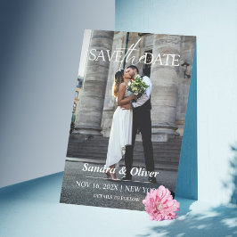 Einladung zum Hochzeitsfeiern - Save the Date grau