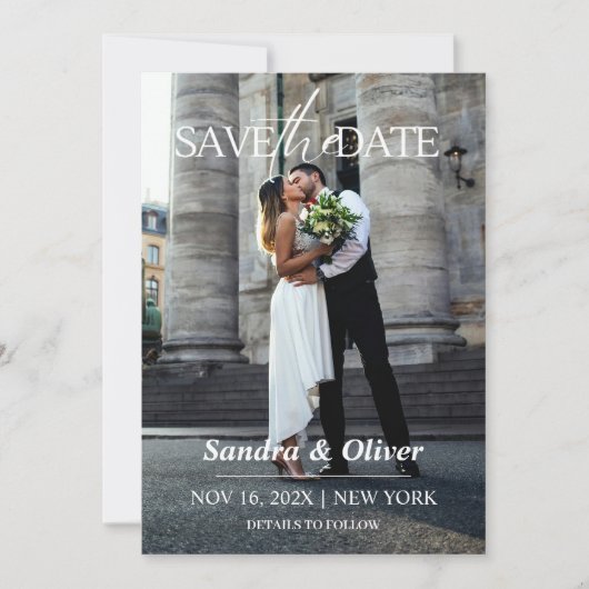 Einladung zum Hochzeitsfeiern - Save the Date grau (Vorderseite)