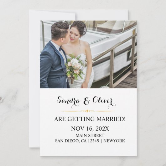 Einladung zum Hochzeitsfeiern - Save the Date grau (Rückseite)