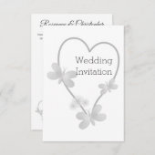 Einladung zum Hochzeitsfeiern Silberherzen Schmett (Vorne/Hinten)