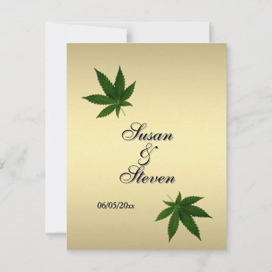 Einladung zum Hochzeitsfeiern von Classy Gold Weed (Rückseite)