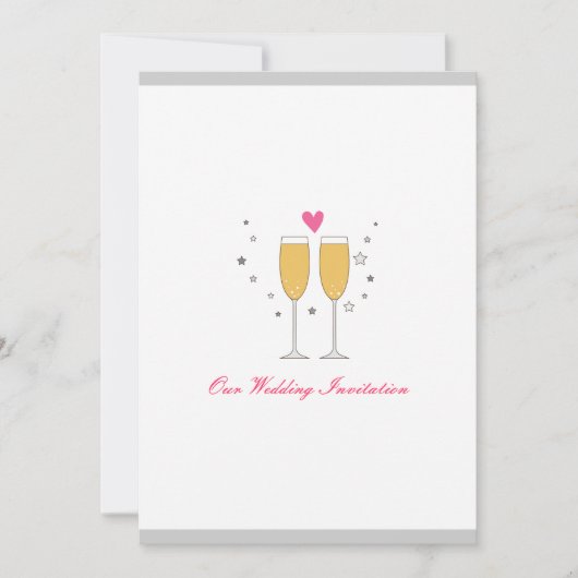 Einladung zum Hochzeitsfeiern - weiß (Vorderseite)