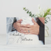 Einladung zum Hochzeitsfeiern "Wrapped in Liebe" (Stehend Vorderseite)