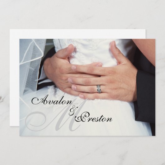 Einladung zum Hochzeitsfeiern "Wrapped in Liebe" (Vorne/Hinten)