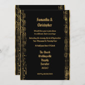 Einladung zum Hochzeitsfest in Schwarz und Gold - (Vorne/Hinten)