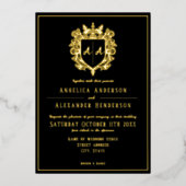 Einladung zum Hochzeitsfoil für Monogram-Wappen (Vorderseite)