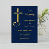 Einladung zum Hochzeitsfoil mit doppelter Linie (Stehend vorne)