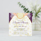 Einladung zum Hochzeitskleid Custom Bridal Shower (Stehend Vorderseite)