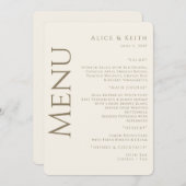 Einladung zum Hochzeitsmenü von Cream Rounded Gold (Vorne/Hinten)