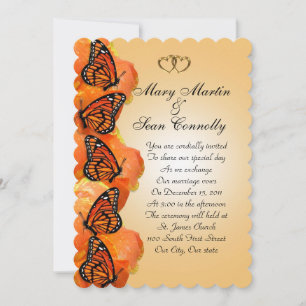 Einladung zum Hochzeitsmonarch Butterflies
