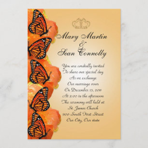Einladung zum Hochzeitsmonarch Butterflies