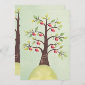 Einladung zum Hochzeitsmonographie-Apfelbaum (Vorne/Hinten)