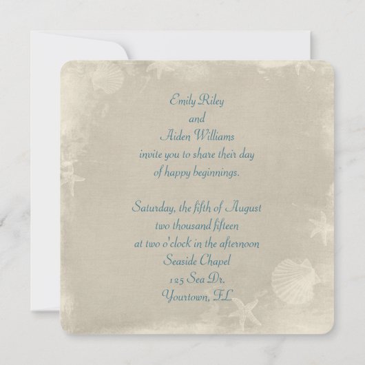 Einladung zum Hochzeitsnetz (Rückseite)