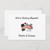 Einladung zum Hochzeitspaar Cartoon (Vorne/Hinten)