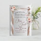 Einladung zum Hochzeitspaziergang Boho Pink Peony (Stehend Vorderseite)