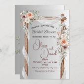 Einladung zum Hochzeitspaziergang Boho Pink Peony (Vorne/Hinten)