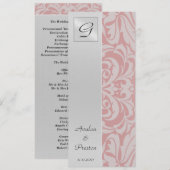 Einladung zum Hochzeitsprogramm für Monogram Pink (Vorne/Hinten)