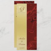 Einladung zum Hochzeitsprogramm für Monogram Red W (Vorne/Hinten)