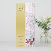 Einladung zum Hochzeitsprogramm für Monogram White (Stehend Vorderseite)