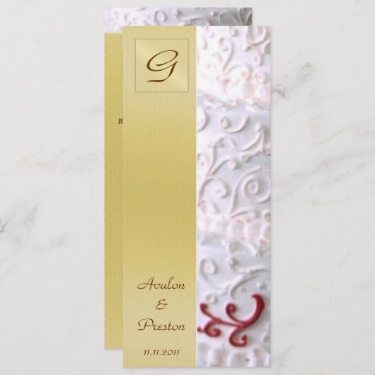 Einladung zum Hochzeitsprogramm für Monogram White (Vorne/Hinten)