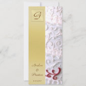 Einladung zum Hochzeitsprogramm für Monogram White (Vorderseite)